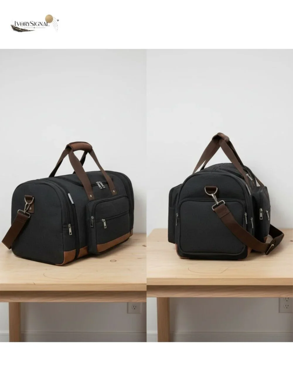 Expandable Canvas Duffle Bag 50L Weekender Travel Carry On Gym